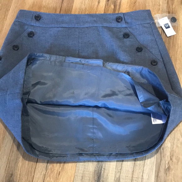 NWT Gap Blue Button Pockets A-Line Skirt Size 10 - Picture 6 of 8
